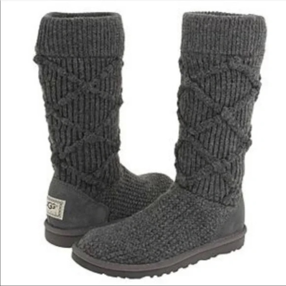 UGG Classic Argyle Knit Boots S/N 5879 Size 5